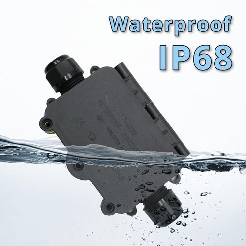 MAKERELE Small External Junction Box IP68,2 Way Clamshell-Type Underground Electrical Box with Screw Terminal Block Airtight Plastic Box Maximum Inner Diameter 12mm