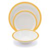 Harfield Yellow Duo Polycarbonate Plastic Dining Set Reusable Virtually Unbreakable Plates Bowl