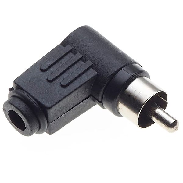 Keple Abgewinkelter Phonostecker mit vernickelten Pins und schwarzem Kunststoffgehäuse, 10 Stück - Stecker 90 Grad, rechtwinkliger Steckeranschluss Audio-Video-Stecker Lautsprecherkabel-Adapter