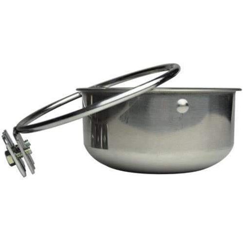 King's Cages Stainless Steel 30 oz Quick Lock Cup Cage Coop Clamp Bolt Bird Cages Dog Food Water Bowl Feeder Crate Kennel Pet Dish Small Feeding