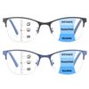 SOVCOD 2 Pack Progressive Multifocus Reading Glasses Women Blue Light Blocking Spring Hinge Readers Metal Computer Eyeglasses (Black & Blue, 2, x)
