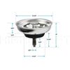 EverFlow Kitchen Sink Strainer Stopper Stainless Steel Drain Basket Waste Plug