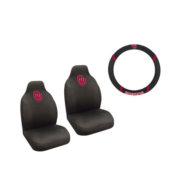 MULTI_B Oklahoma Sooners 2 Seat Covers and Wheelcover with