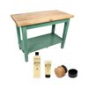John Boos Maple Classic Country Work Table with Block Cutting Board
