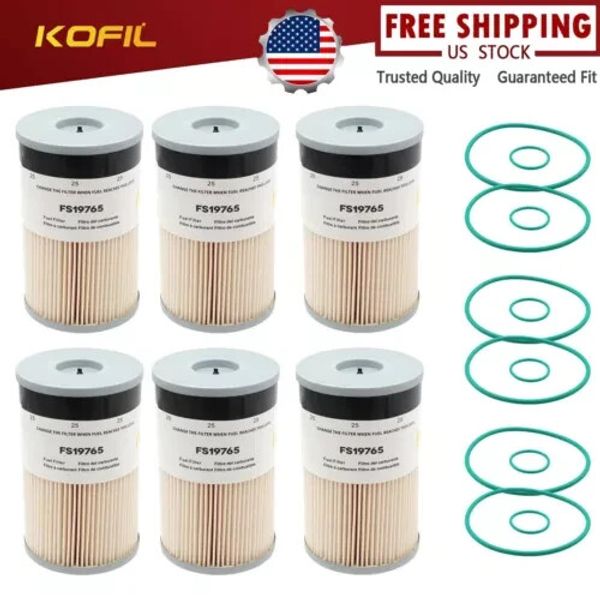6Pcs FS19765 Replace Fleetguard Fuel Water Separator Filter Cummins ISX Paccar