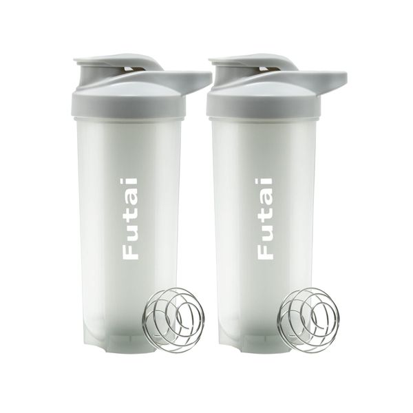 Futai Protein Shaker, 23.7 fl oz (700 ml), Set of 2, Gray