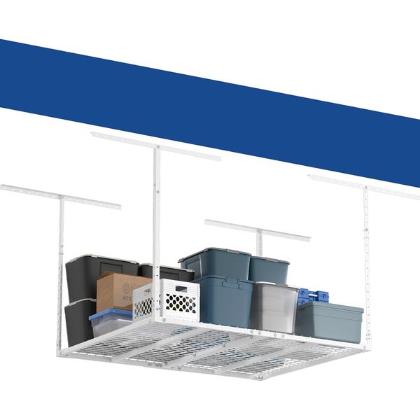 3X4Ft Heavy Duty Overhead Garage Storage Rack - Adjustable Ceiling Shelving with