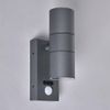 LITECRAFT Kenn Outdoor Up & Down Wall Light with PIR Motion Sensor & LED Bulbs - (Anthracite)
