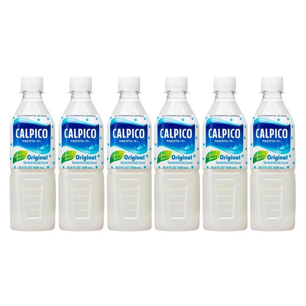 CALPICO Original, Non-Carbonated Drink, Hint of Citrus Flavor, Japanese Beverage, Sweet and Tangy Asian Drink, 16.9 FL oz. (Pack of 6)