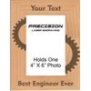 Personalized Gift for Engineers Best Engineer Ever Engraved Natural Wood Picture Frame Custom Text