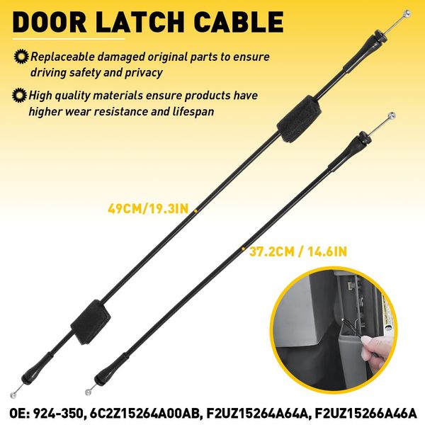 Hinged Door Release Latch Right Cable Side For Ford E150 E250 E350 Van 1992-2014
