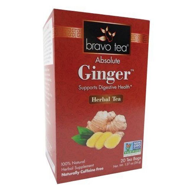 Absolute Ginger Tea 20 Bags By Bravo Tea & Herbs