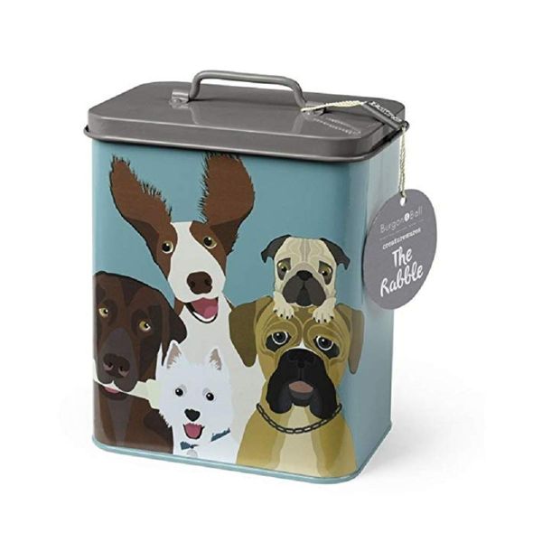 Burgon & Ball Creaturewares The Rabble Dog GCR/CAT Tin Pet Food Storage, 16.5 cm x 11 cm x 20 cm Size