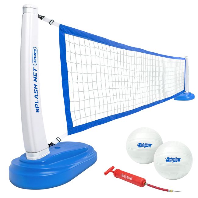 GoSports Splash Net PRO Pool Volleyball Net Includes 2 Water Volleyballs and Pump