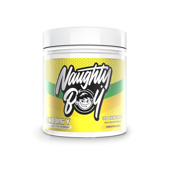 Naughty Boy High Energy Pre Workout Powder with Beta Alanine, Citrulline & Caffeine Supplements for Men & Women Clinically dosed Energy Drink- 390g/30 Servings (Pineapple Crush)