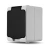 REV AquaMini, Mini Socket - Wet Room, 30% Less Volume, IP54 Double Pole, Surface-Mounted, Grey