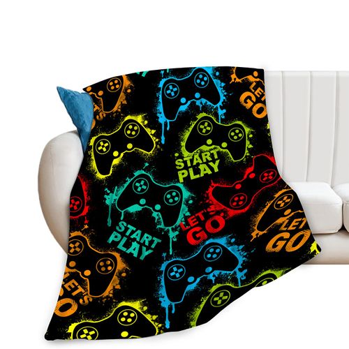 Rylane Gaming Blanket Gaming Throw Blankets Cozy Fleece Flannel Plush Blanket Bedding Game Gifts for Boys Girls Men Women Lovers Adults Decor for Couch Sofa Bed 50"X40"