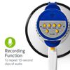 NEDIS 10W Megaphone, 250m Range with Built-in Microphone, Siren, Adjustable Volume, Record Function - White & Blue