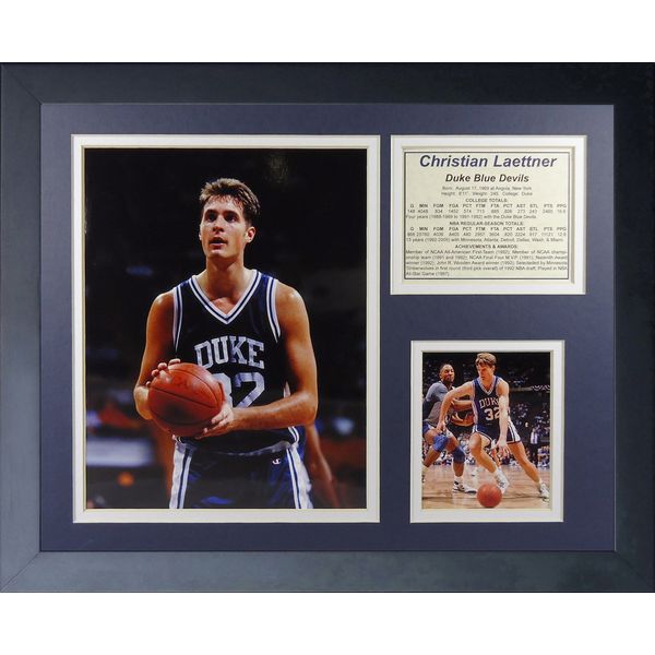 Legends Never Die Christian Laettner Duke 11" x 14" Framed Matted Photo Collage Photo Frame, 11" x 14"