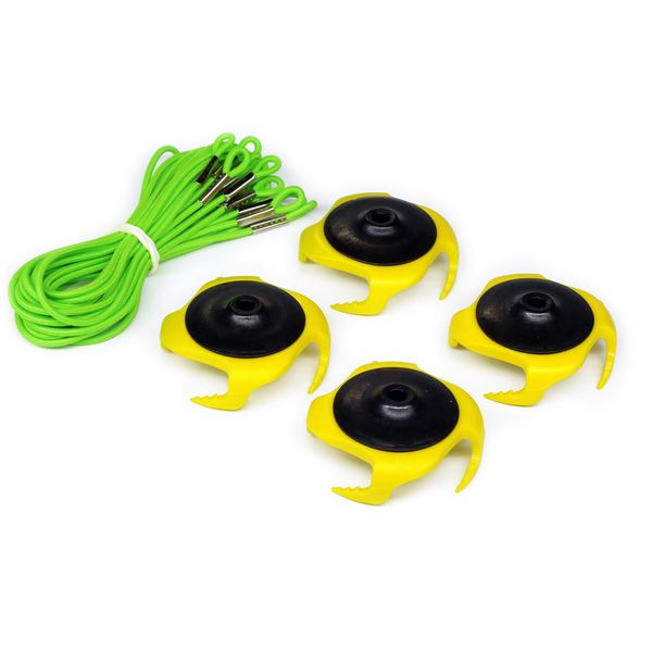 Tee Claw Golf Training Aid Kit, Artificial Turf Tee Holder and Training Aid (Black/Yellow, 4-Pack)