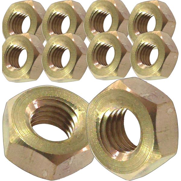 M8 Solid Brass Hex Nuts DIN934 (Pack of 10)