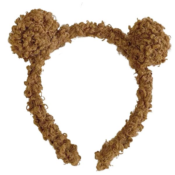 One Piece Cute Bear Ears Headbands Lovely Animal Costume Ear Headband Face Washing Fluffy Hair Hoops Headwear for Girls Elastic Head Band