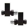Straight Black Cubic Radiator Towel Rail Valves