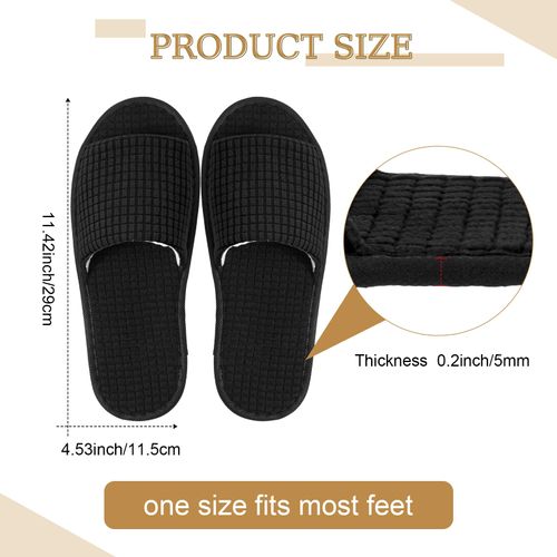 Bunnycool 12 Pairs Disposable Slippers Open Toe Spa Slippers Soft Fleece Hotel Slippers Guest Slippers Bride Slippers for Women House Slippers Wedding Party(Beige, Khaki, Light Gray, Black)