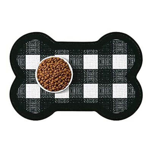 Dog Food Mat, Water Absorbent Pet Food Mat, Non Slip Placemat for Pets Bowl a...