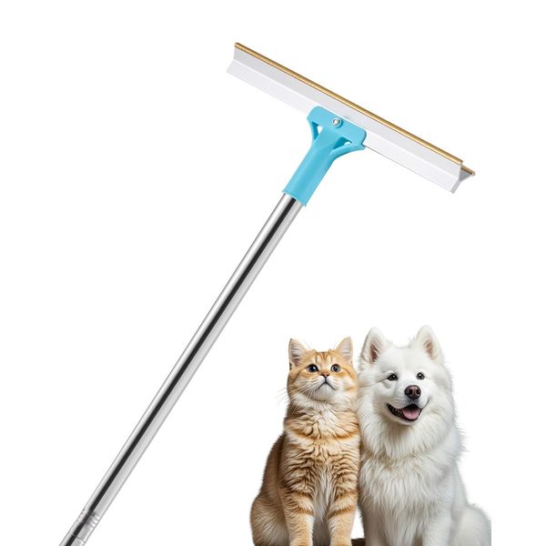VEVOR Pet Hair Carpet Rake, 35.83-55.51 in Adjustable Long Handle Pet Hair Removal Broom, Reusable Advanced Lint Remover Scraper Dog Cat Fur Cleaning, for Carpet Rugs Mats Couch Furniture Cat Tree