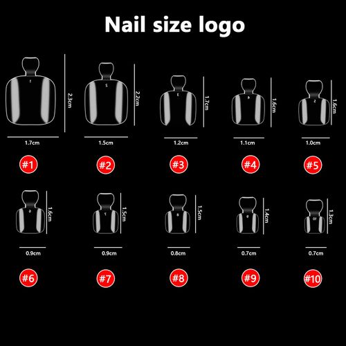 500 Pezzi Francesi Finte Unghie dei Piedi, 10 Misure Unghie Finte con Punte French, Copertura Completa Artificiali Unghie, Acrilico Toe Nails Tips per Donne Ragazze Nail Decorazione (Trasparente)
