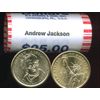 ~L@@K~Head/Tail~ 2008 D MINT ANDREW JACKSON GOLD $25 DOLLAR ROLL ~CHEAP~