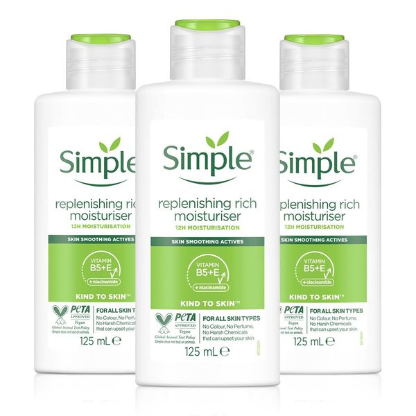 Multibuy 3x Simple® Kind to Skin Replenishing Rich Moisturiser - 125ml