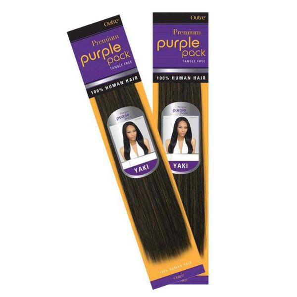 Outre Purple Pack 100% Human Hair Weave (10 inches, 1B(Off Black))