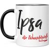 JUNIWORDS Tasse, Ipsa, die Wundervolle, Schwarz (5245948)
