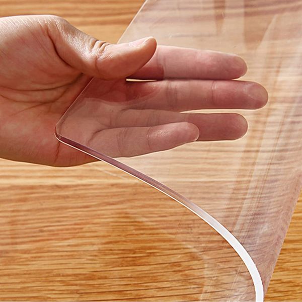 Custom Multisize Clear PVC Table Protector Cover Mat 24x24 inch Waterproof Crystal Soft Plastic Square Bedside Sofa Living Room Tabletop Topper Protective Desk Pad for End Table Night Stand Non-Slip