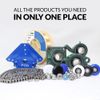 (10) White Garage Door Rollers Replacement (2" Nylon Wheels / 7" Stem)