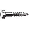 Hex Lag Screw, SS, 1/2x4 L, PK10