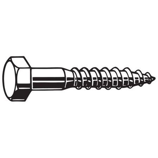 Hex Lag Screw, SS, 1/2x4 L, PK10