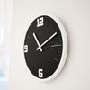 Modern Minimalist Bold White on Black Wall Clock