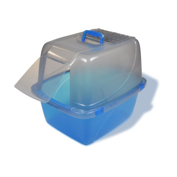 Van Ness Pets Odor Control Extra Large, Giant Enclosed Cat Pan with Odor Door, Hooded, Blue, CP7TR