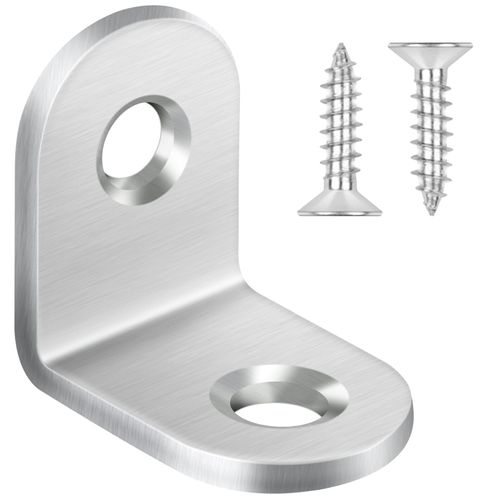 Bolatus 20Pcs Small Brackets 20x20x16mm L Brackets Stainless Steel Angle Brackets with Screws, Corner Bracket for Wood Furniture Desk Drawer