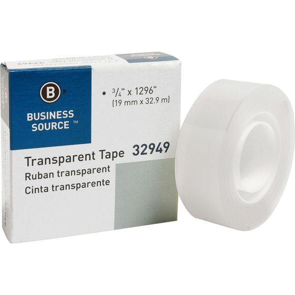 Business Source Glossy Transparent Tape, One Roll (32949) by Business Source