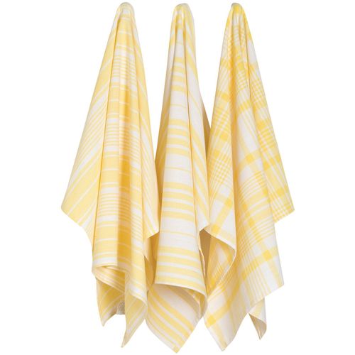 Now Designs Jumbo Pure Kitchen Towel Set of 3, Lemon Yellow