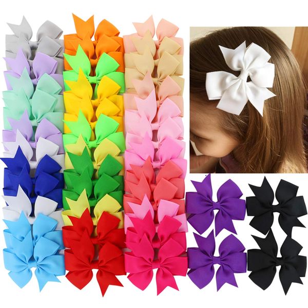 40Piece Boutique Grosgrain Ribbon Pinwheel Hair Bows Alligator Clips For Babies Toddlers Teens Gifts In Pairs