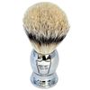 Parker 100% Silvertip Badger Bristle Shaving Brush-Chrome Handle with 3-Band-Silvertip Badger Hair Bristles - Extra Dense and Soft Bristles -Parker Shaving Brush Stand Included