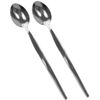 Get Goods Set of 2 Sundae/Latte Spoons, stainless_steel, Silver, 19cm