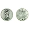 Archangel Saint St Raphael Silver Tone Pocket Token with Prayer Back
