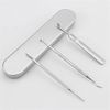 Nail Scraper, Nail Filing, Sweetskin Cutter, Set of 3, Stainless Steel, Nail Lifter, Cuticle Cutter, Sweetskin Treatment, Foot Claws & Claws Care, Case Included