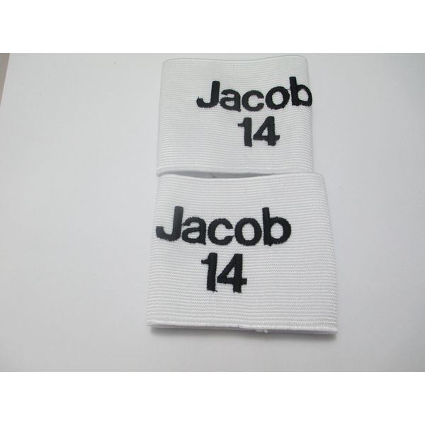Personalised shin pad holders (white, childrens)